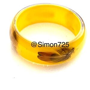 Vintage Bangle Bracelet Bright Bright Yellow